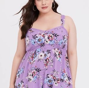 Torrid Floral Lavender Tank Top